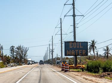 Boil water alert sign in Florida Keys after hurricane, photo by Jodi Jacobson/AdobeStock