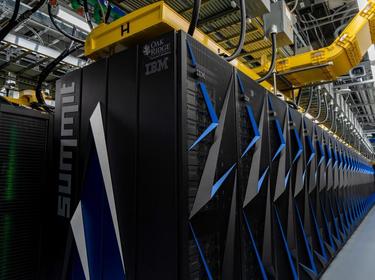 The racks of hardware that compose Oak Ridge National Laboratory's supercomputer Summit