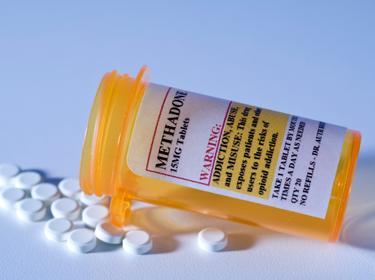 Prescription bottle with methadone pills, photo by Johnrob/Getty Images