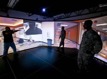 National Guard members train in virtual reality to respond to mass shootings